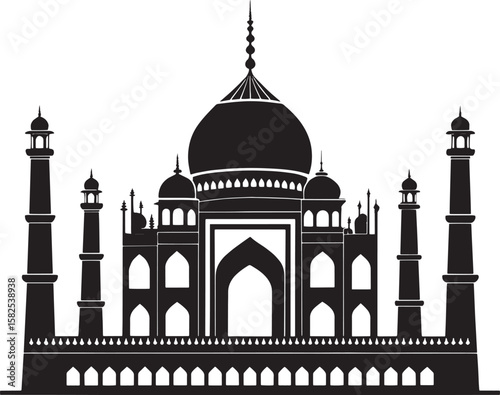 Taj Mahal silhouette architectural monument India architecture