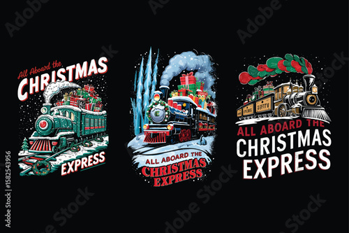 Festive trains carrying Christmas gifts express holiday