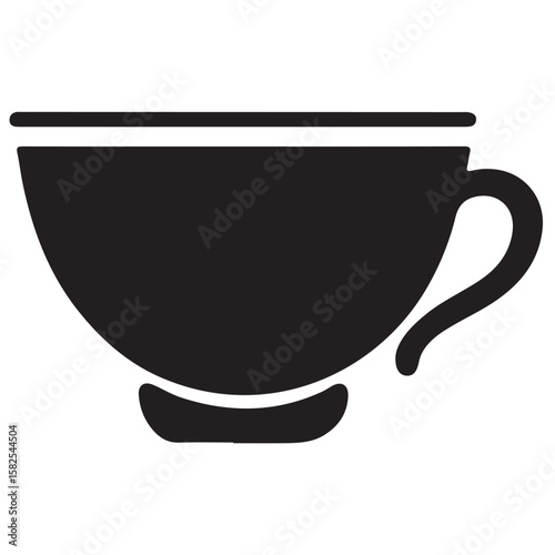 Silhouette Style Vector Tea Logo Design – Minimalist Black and White Herbal Drink Icon for Organic Tea Brand, Café, Packaging, Beverage Label, Wellness Product, or Spa Branding
