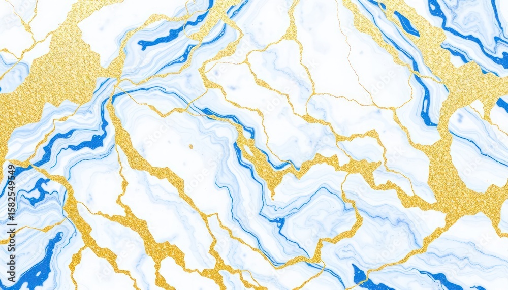 Obraz premium Elegant marble texture with gold and blue veins for luxury designs