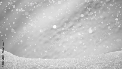 Winter landscape - Christmas background with falling snow. Seamless snowing loop.

