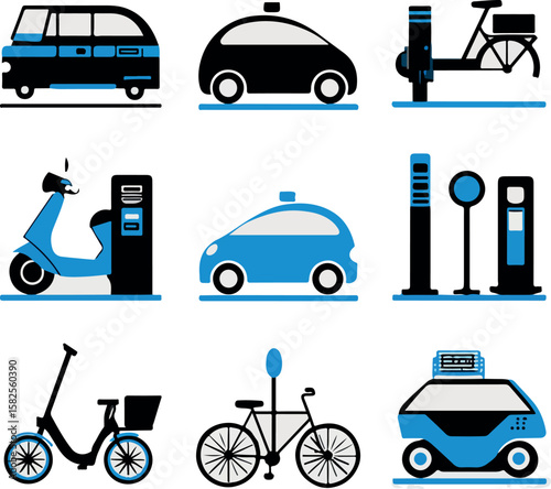 Urban Transportation vector icons