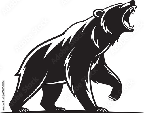 Black bear roaring aggressive stance wildlife