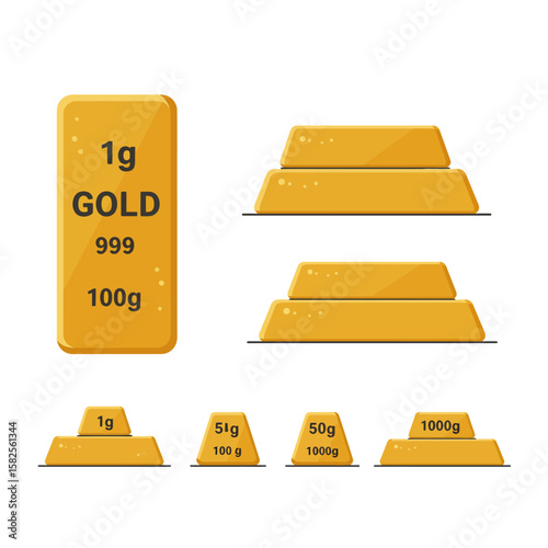 Collection of gold bars and ingots of various sizes and weights, symbolizing wealth and investment opportunities.
