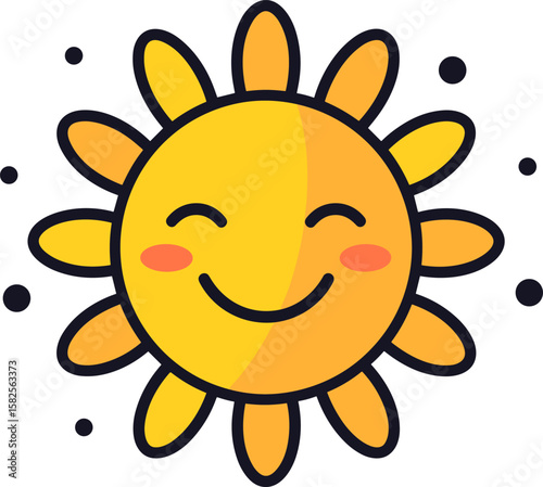 Cheerful Sun Cartoon: A Burst of Happiness and Warmth in Graphic Design