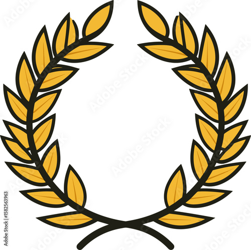 Golden Laurel Wreath: Symbol of Victory and Achievement