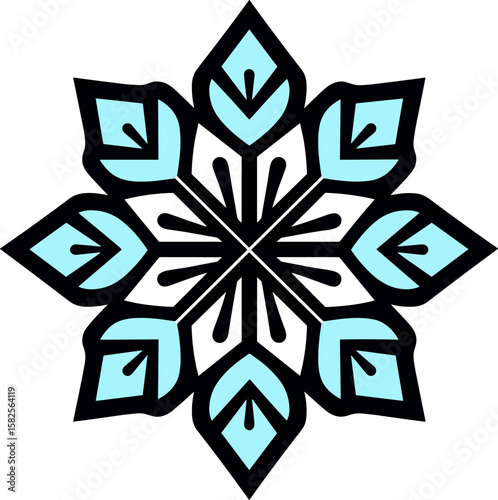 Elegant Snowflake Geometric Pattern Design
