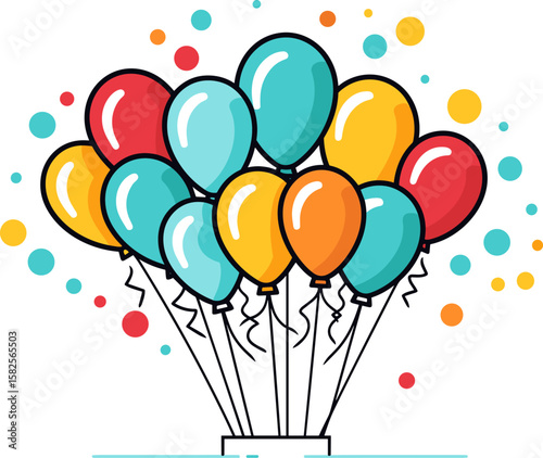 Festive Balloons Bunch for Celebrations and Party Decorations