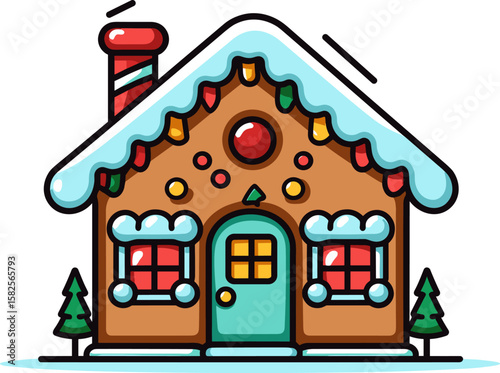 Festive Gingerbread House: A Sweet Holiday Graphic Resource