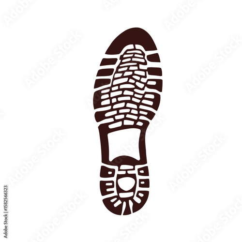 Vector illustration of an isolated shoe sole with a distinct tread pattern for footwear, perfect for sport and fashion designs