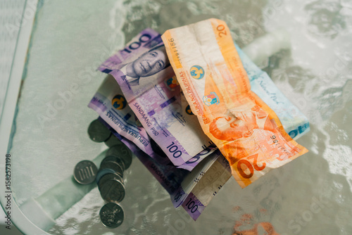 Variety of Philippine peso bills
