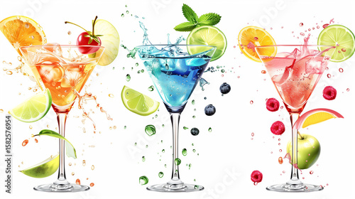 colorful cocktail with lime