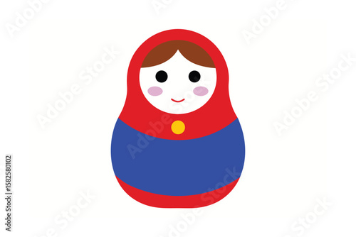 Traditional Russian Matryoshka Doll Character Design