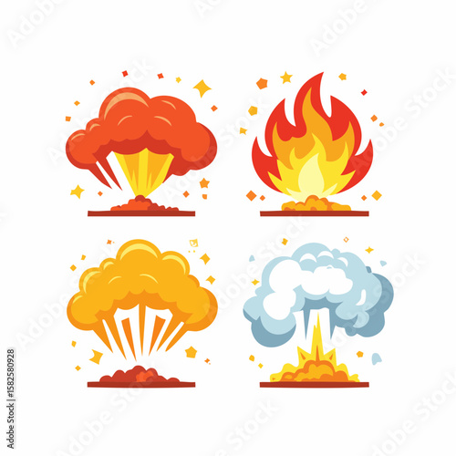 Vector illustration of Lord Buddha with lotus and warm fiery design elements
