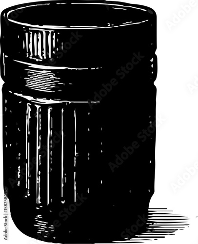 Modern cylindrical jar possibly for coffee storage with subtle metallic tones, minimal vibe