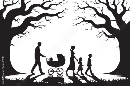 Heartwarming Family Walk Silhouette Bundle