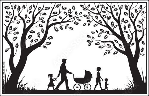 Heartwarming Family Walk Silhouette Bundle
