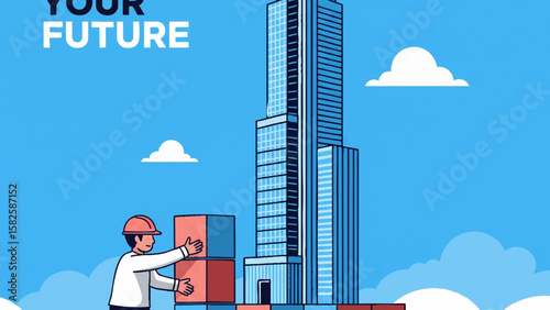 Build Your Future - Business Foundation and Success Vector