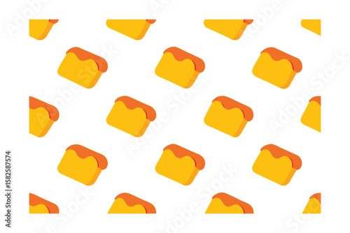 Repeating Bright Pattern Of Toasts With Doodles