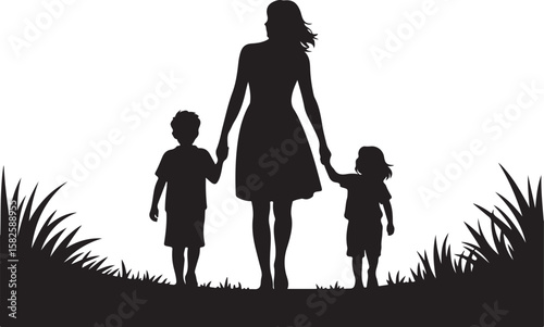 Heartwarming Family Walk Silhouette Bundle