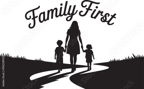 Heartwarming Family Walk Silhouette Bundle