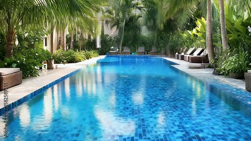 Wallpaper Mural Tropical pool daytime Torontodigital.ca