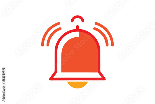Notification Bell With Ringing Lines Vector