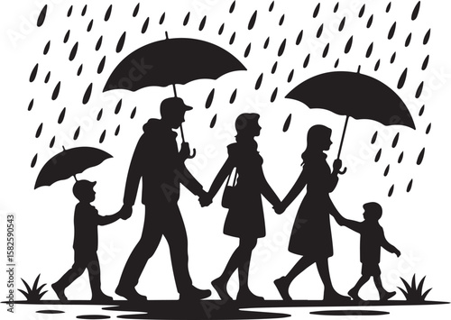 Heartwarming Family Walk Silhouette Bundle