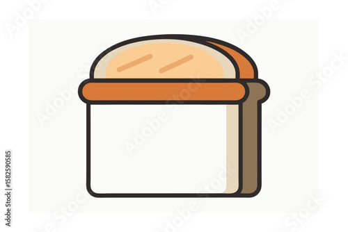 Minimal Cartoon Drawing Of A Bread Bin With Slices