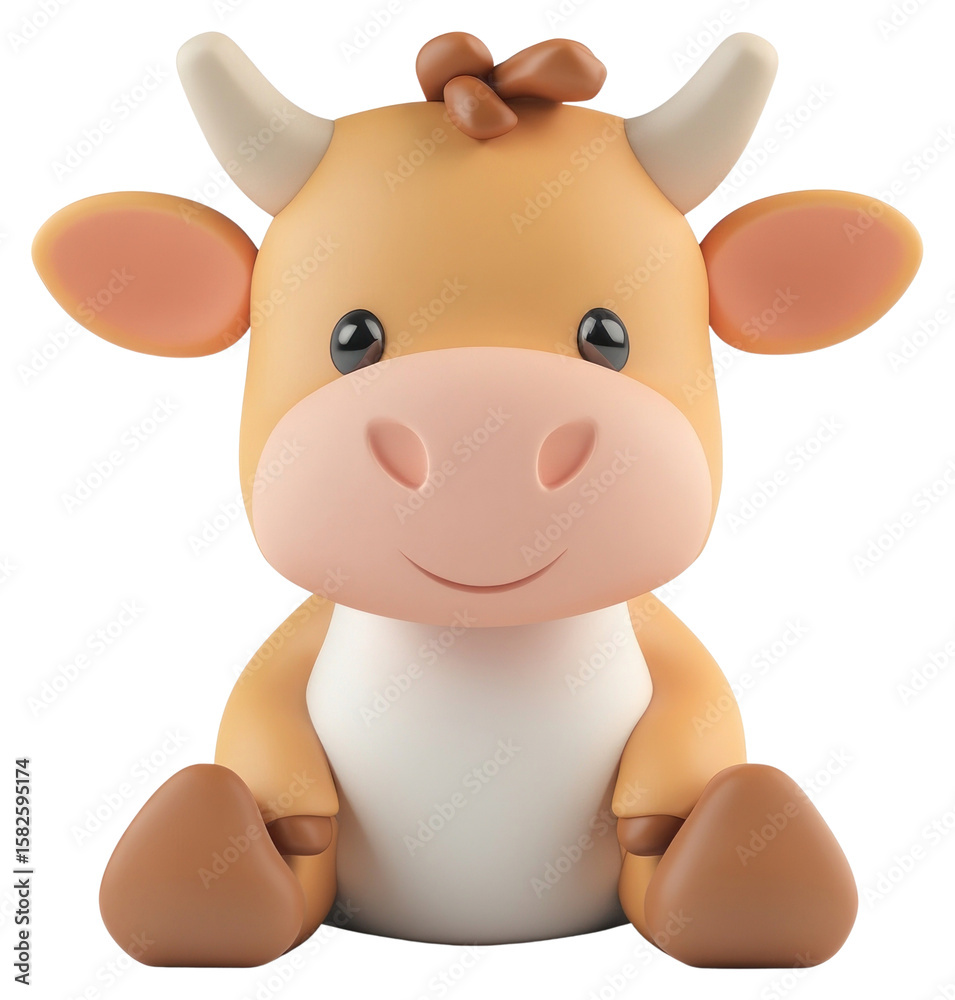 Fototapeta premium PNG Baby cute cow illustration cartoon animal.