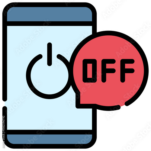 digital detox mobile off mental health filled outline icon