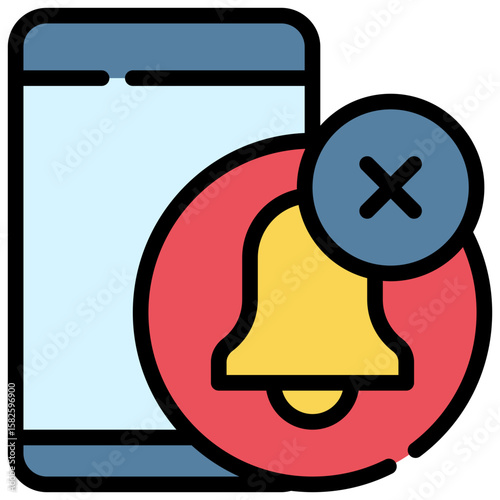 notification off digital detox mental health filled outline icon
