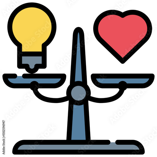 mind heart balance mental health filled outline icon