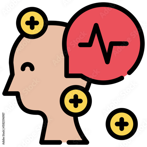 signal thoughts mind mental health think filled outline icon