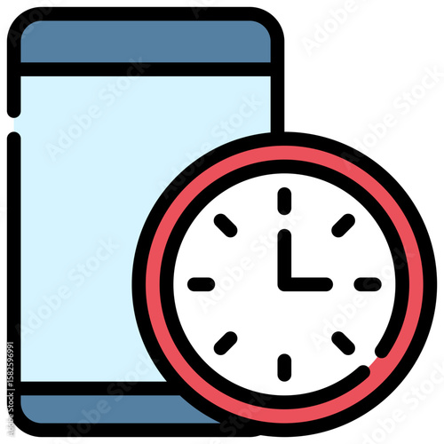 screen time limit digital detox mental health filled outline icon