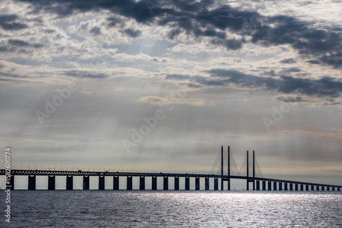 Wallpaper Mural Silhouette of Oresund Bridge at dusk Torontodigital.ca