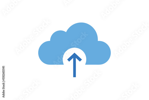 Cloud Storage Icon With Upload Arrow Clean Lines
