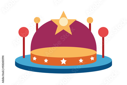Circular Party Stage With Spotlights And
