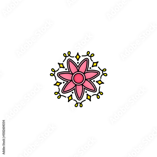Gift pattern, mixed flowers, daisy, yellow flowers, pink flowers, blue flowers, black and white flower pictures