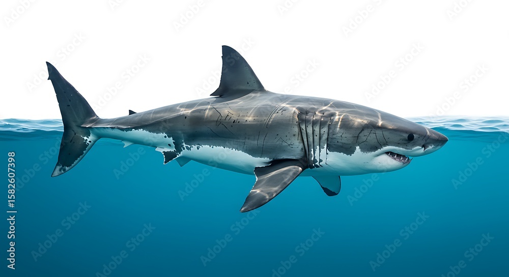 Obraz premium Majestic Great White Shark Underwater