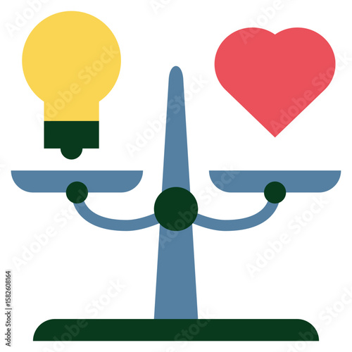 mind heart balance mental health flat style icon