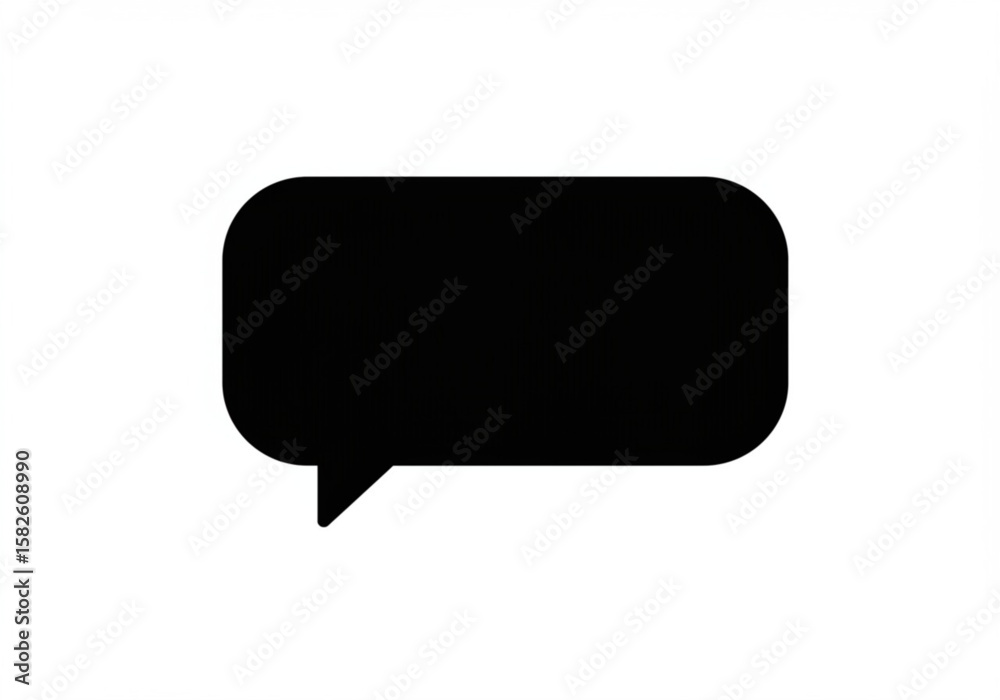 Simple black speech bubble icon isolated on a clean white background Simple black speech bubble icon isolated on a clean white background