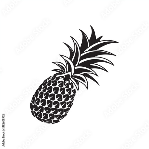 Tropical Pineapple Silhouette Design