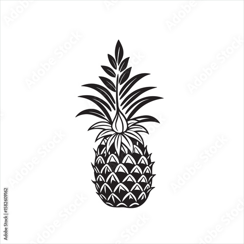 Tropical Pineapple Silhouette Design
