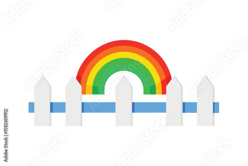 Cartoon Rainbow Light Reflections On A Glossy White Surface