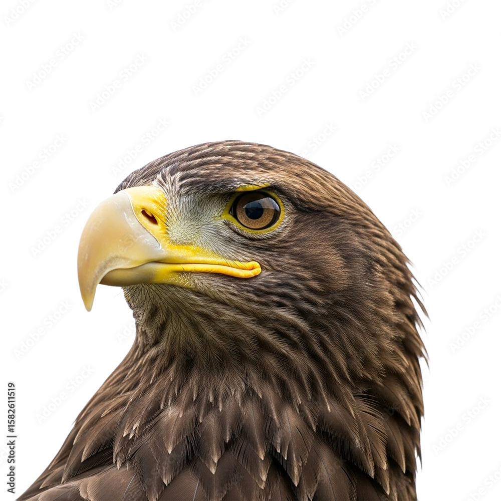 Obraz premium Majestic Eagle CloseUp Brown Eagle Portrait Bird of Prey Wildlife Photography Nature Photo