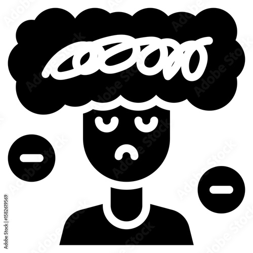 tangled thoughts think mind mental health solid glyph icon