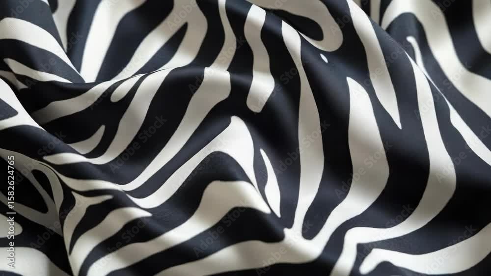 Close-up of zebra pattern fabric with stripes