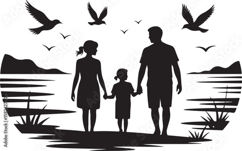 Mother and Kids Silhouette Collection