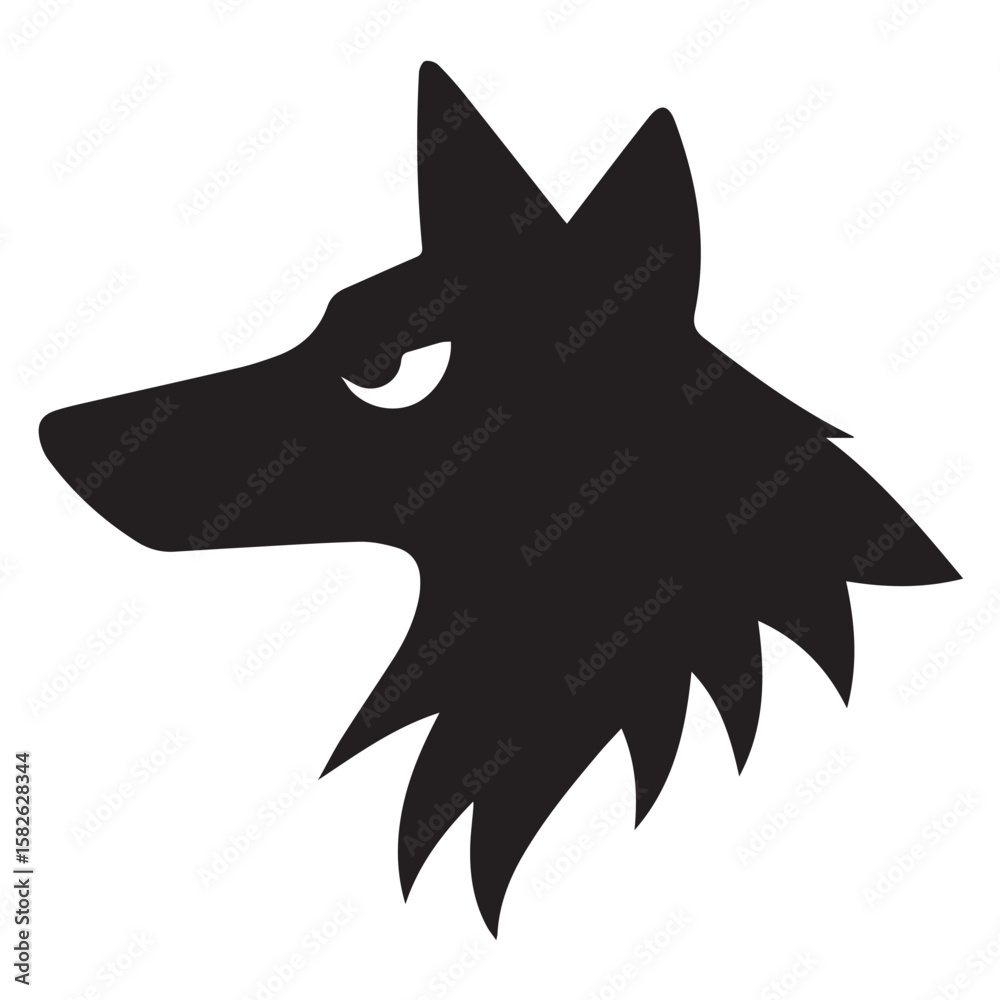 Obraz premium Silhouette Style Vector Wolf Logo Design – Wild Animal Icon for Outdoor Adventure Branding, Hunting Club Emblems, Nature Apparel Prints, Sports Mascots, Wilderness Graphics, and Tribal Artwork